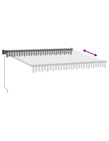 Tenda da Sole Antracite e Bianca 3x2,5 m Tessuto e Alluminio