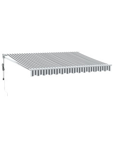 Tenda Retrattile Antracite e Bianca 3,5x2,5m Tessuto/Alluminio 2