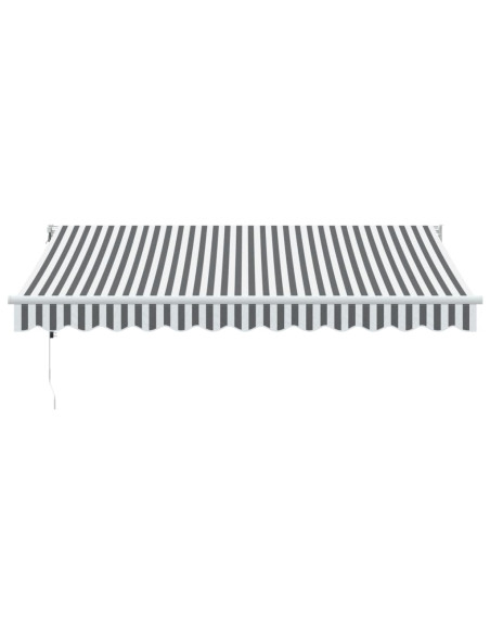 Tenda Retrattile Antracite e Bianca 3,5x2,5m Tessuto/Alluminio