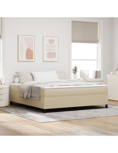 Letto con Molle  con Materasso Verde Chiaro Grigio Super King Tessuto a Coste