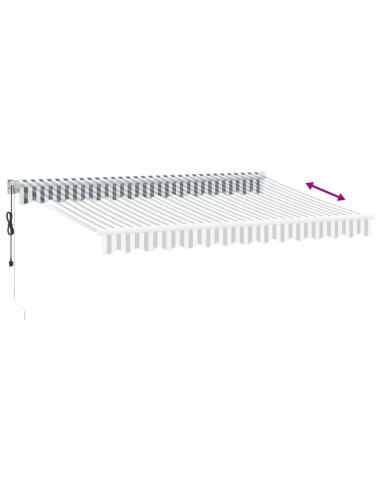 Tenda Retrattile Antracite e Bianca 3,5x2,5m Tessuto/Alluminio