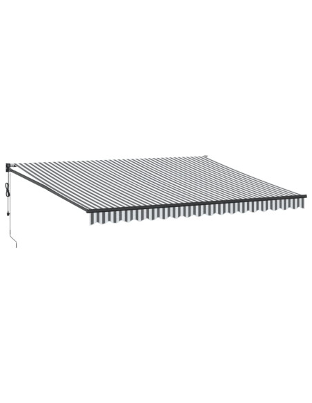 Tenda Retrattile Antracite e Bianca 4,5x3 m Tessuto e Alluminio