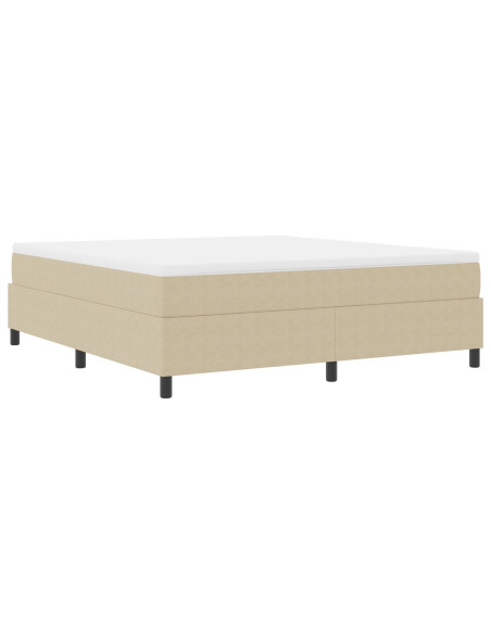 Letto con Molle  con Materasso Verde Chiaro Grigio Super King Tessuto a Coste