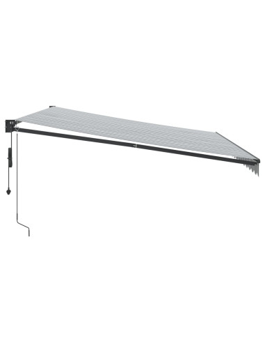 Tenda Retrattile Antracite e Bianca 4,5x3 m Tessuto e Alluminio