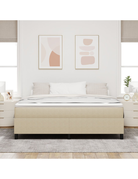 Letto con Molle  con Materasso Verde Chiaro Grigio Super King Tessuto a Coste
