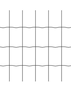 Recinzione con Posto Grigio 0,4 x 25 m Acciaio e PVC 2