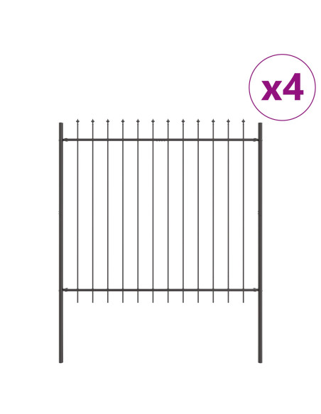 Recinzione per Giardino 4 pcs Grigio 6,8 x 1,5 m