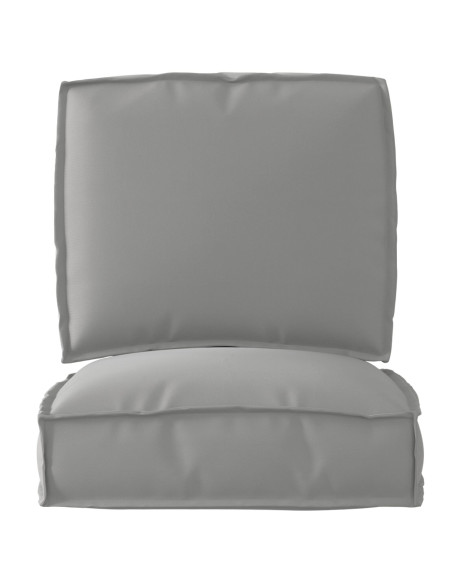 Set di Cuscini per Pallet 2 pcs Grigio Tessuto Oxford