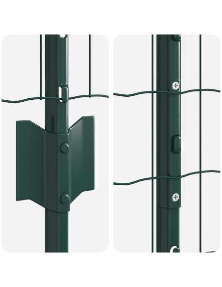 Recinzione Euro  con 5 Post U Verde 1x10 m Acciaio