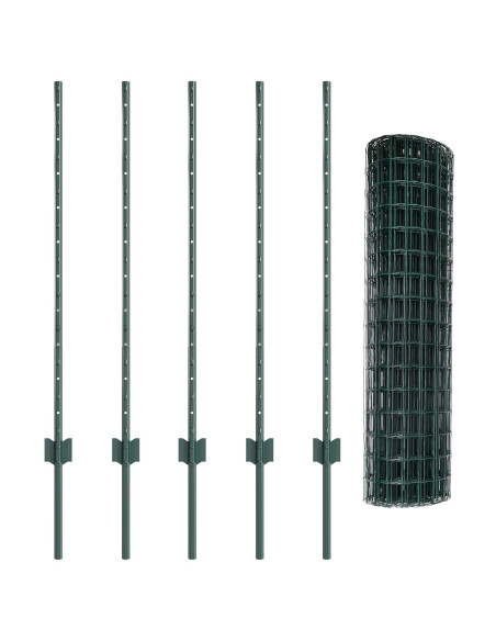 Recinzione Euro  con 5 Post U Verde 1x10 m Acciaio