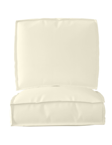 Set di Cuscini per Pallet 2 pcs Crema Tessuto Oxford