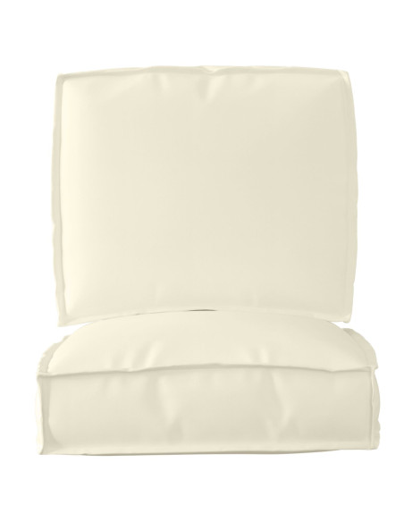 Set di Cuscini per Pallet 2 pcs Crema Tessuto Oxford