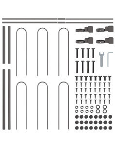 Recinzione per Giardino 4 pcs Grigio 6,8 x 0,8 m 2