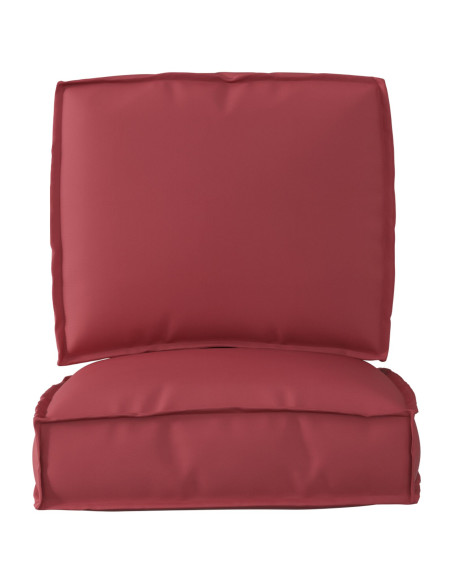 Set di Cuscini per Pallet Set di 2 Rosso Vino Poliestere Standard