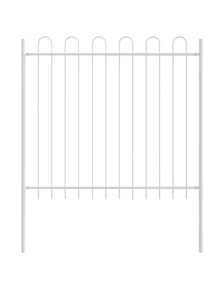 Recinzione da Giardino  con Parte Superiore a Gancio Bianca 6,8x1,5 m in Acciaio