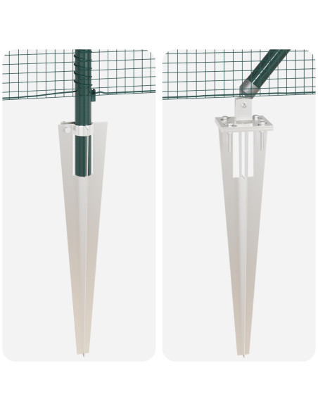 Recinzione in Rete Saldato  con 13 Pali Picchetti Verde 1.5x50 m Acciaio