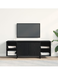 Mobile TV Rovere Nero 120 x 30 x 40,5 cm Legno multistrato 2