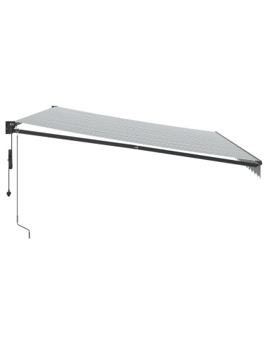 Tenda Retrattile Antracite e Bianca 5x3 m Tessuto e Alluminio