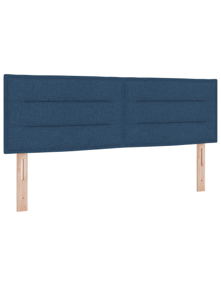Letto con Box Spring e Materasso Blu 140x190 cm Tessuto