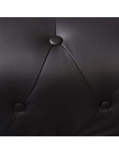 Divano Chersterfield 6 posti Pelle Artificiale Nera