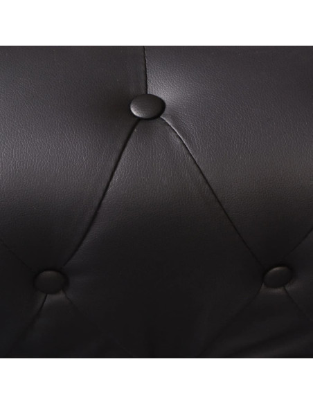 Divano Chersterfield 6 posti Pelle Artificiale Nera