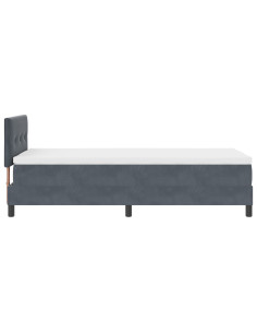 Letto a molle con materasso Grigio scuro 90 x 190 cm Velluto