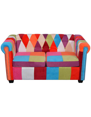 Divano Chesterfield a 2 Posti in Tessuto