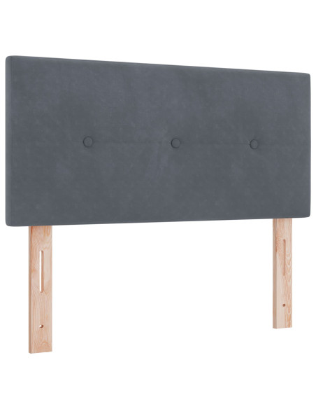 letto a box spring  con materasso grigio scuro in velluto singolo
