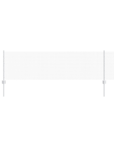 Recinzione in Filo Saldato  con 5 Pali a U Argento 0.6x10 m Acciaio