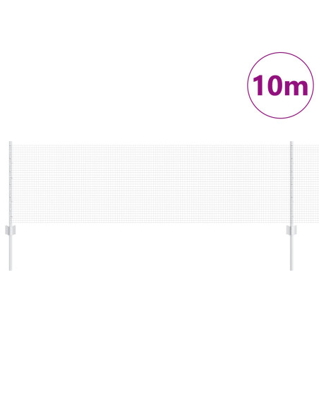 Recinzione in Filo Saldato  con 5 Pali a U Argento 0.6x10 m Acciaio
