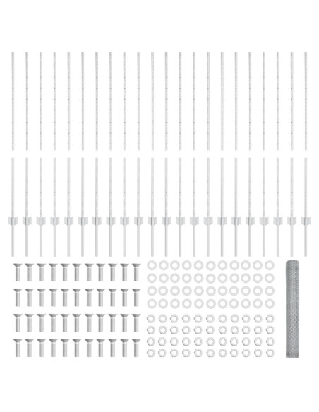 Pali di Recinzione  22 pz U-Channel 120 cm in Acciaio Zincato, Recinzione Esagonale  1.2x50 m in Acciaio Zincato