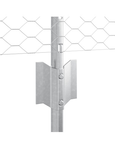 Recinzione con Posto Argento 0,8 x 50 m Acciaio