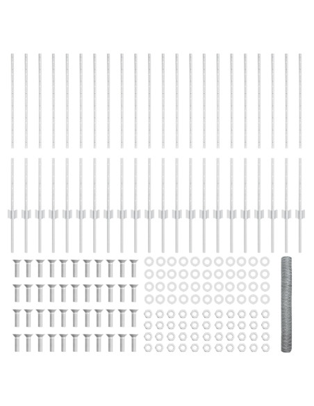 Pali di Recinzione 10 pz U-Channel 140 cm Acciaio Galvanizzato,  Recinzione Esagonale 1x50 m Acciaio Galvanizzato