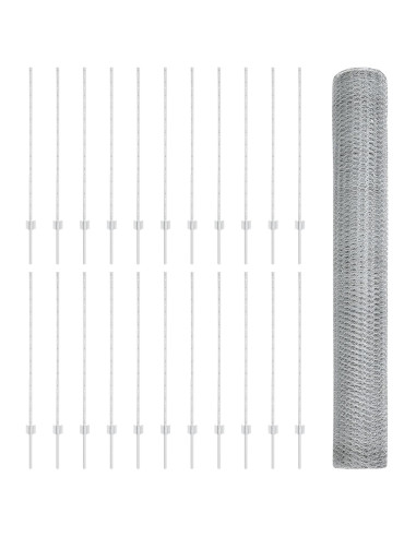 Recinzione con Posto Argento 1,2 x 50 m Acciaio