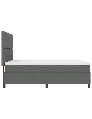 Letto a molle con materasso Grigio scuro 140 x 190 cm Tessuto