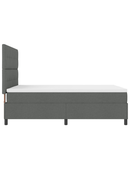 Letto Box Spring con Materasso Grigio Scuro 140x190 cm Tessuto