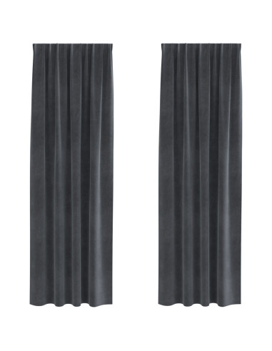 Tende oscuranti 2 pcs Grigio chiaro 140 x 245 cm Velluto