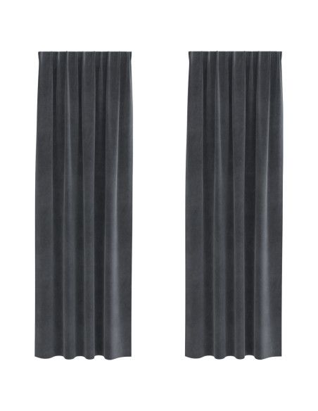 Tende oscuranti 2 pcs Grigio chiaro 140 x 245 cm Velluto