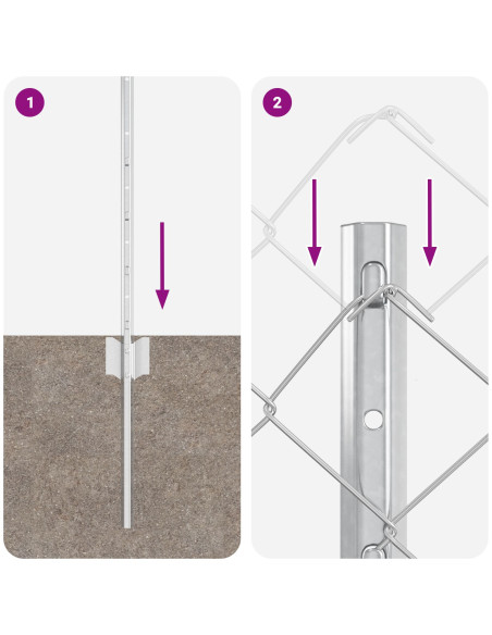 Recinzione con Posto Argento 0,6 x 10 m Acciaio