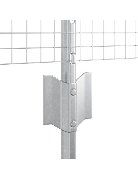 Recinto in Rete Saldata  con 5 Pali a U Argento 0.4x10 m Acciaio