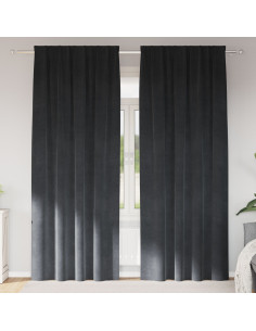 Tende oscuranti 2 pcs Grigio chiaro 140 x 225 cm Velluto
