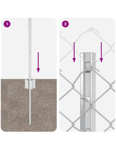 Recinzione con Posto Argento 0,6 x 25 m Acciaio