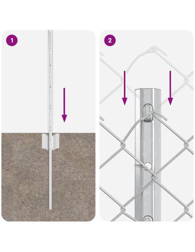 Recinzione con Posto Argento 0,6 x 25 m Acciaio