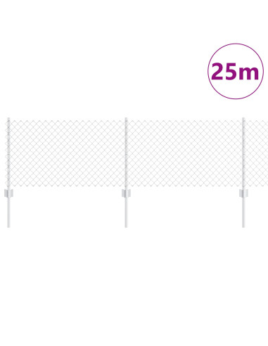 Recinzione con Posto Argento 0,6 x 25 m Acciaio