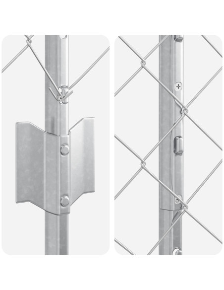 Recinzione a catena  con 20 post in argento 1x10 m acciaio