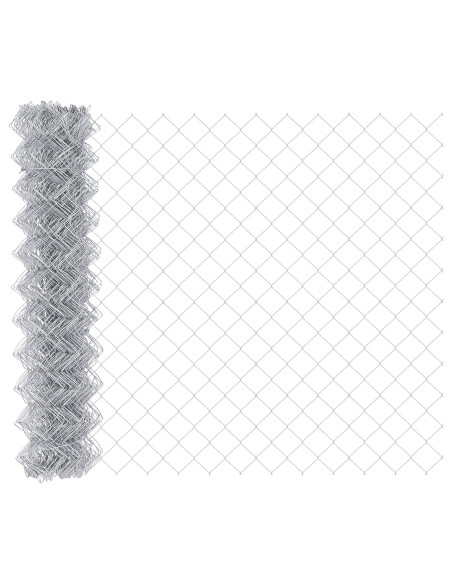 Recinzione a catena  con 20 post in argento 1x10 m acciaio