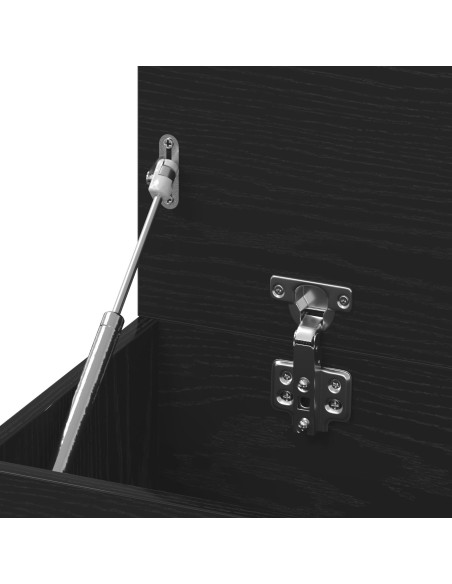 Panca da ingresso  nera in rovere 60x30x45 cm in legno