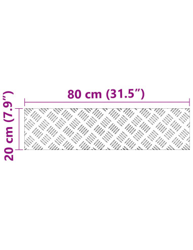 Gradini per Scale 2 pcs Argento 80 x 20 cm Alluminio