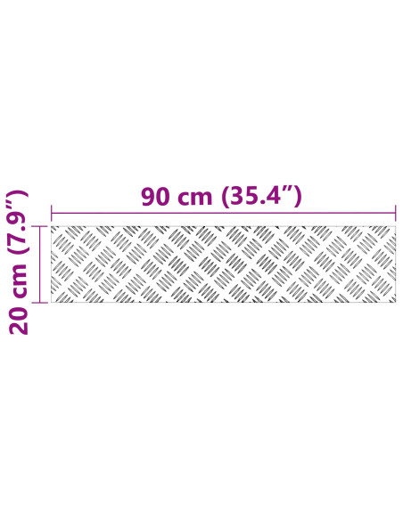 Piastre in Alluminio 4 pz Antiscivolo 90x20 cm