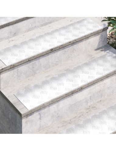 Gradini per Scale 4 pcs Argento 90 x 20 cm Alluminio